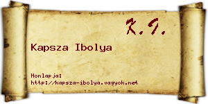 Kapsza Ibolya névjegykártya